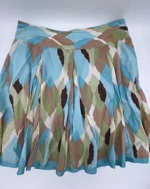 Apt. 9 Women's Size 16 Abstract Neutral Print Crinkle Cotton Full Skirt